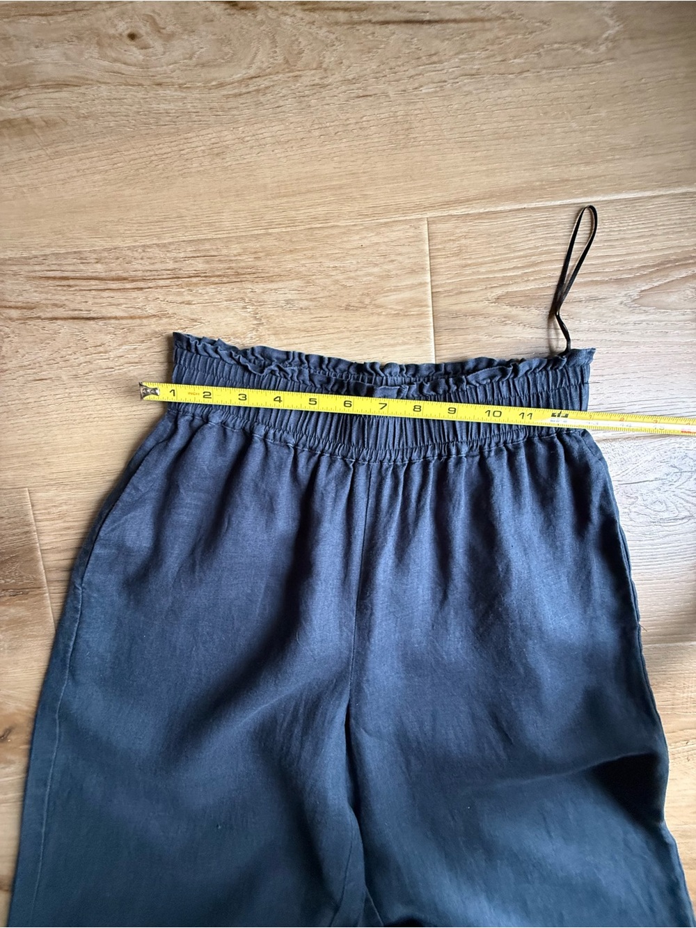 Esmaee’ Linen Wide Leg Pant in Blue - Picture 10 of 12